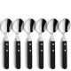 PIZZA Table Spoon Set 6-pieces black