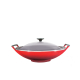 TRADITION Wok with glass lid 1-pieces cherry red