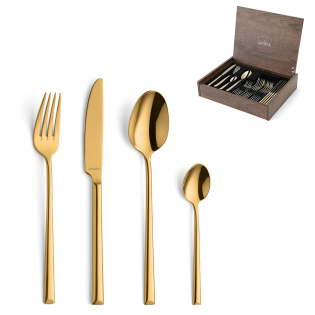 gold [product_cutlery_type] [product_knife_type] 13/0-18/10 METROPOLE Besteckset 24-teilig PVD gold 