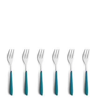 PRISMA Cake Fork Set 6-pieces petrol