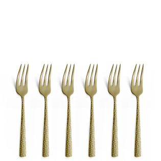 FELICITY Cake Fork Set 6-pieces PVD champagne