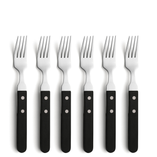 PIZZA Steak Fork Set 6-pieces black