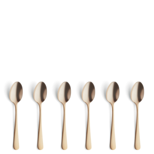 AUSTIN Mocca/Espresso Spoon Set 6-pieces PVD gold