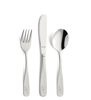 Stainless [product_cutlery_type] [product_knife_type] 18/0 TEDDY Kinderbesteck Set 3-teilig 