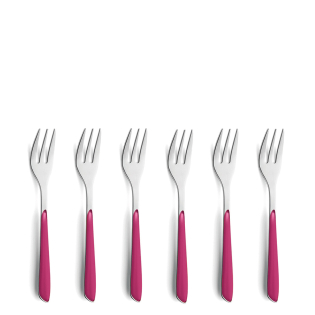 PRISMA Cake Fork Set 6-pieces raspberry