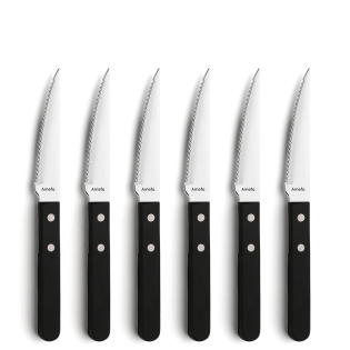 PIZZA Steak Knife Set 6-pieces black