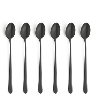 AUSTIN Longdrink-/Latte Macchiato Spoon Set 6-pieces PVD black