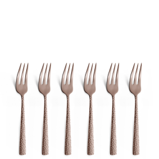 FELICITY Cake Fork Set 6-pieces PVD rose