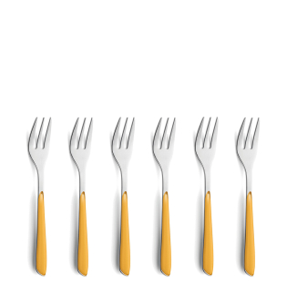 PRISMA Cake Fork Set 6-pieces mustyard