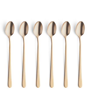 AUSTIN Longdrink-/Latte Macchiato Spoon Set 6-pieces PVD gold