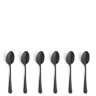 AUSTIN Mocca/Espresso Spoon Set 6-pieces PVD black