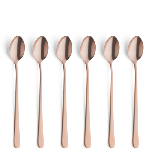 AUSTIN Longdrink-/Latte Macchiato Spoon Set 6-pieces PVD copper