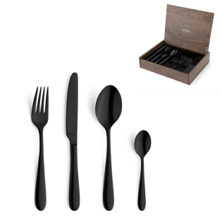 black [product_cutlery_type] [product_knife_type] 13/0-18/10 OXFORD Besteckset 24-teilig PVD schwarz 