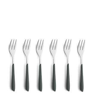 PRISMA Cake Fork Set 6-pieces dark grey